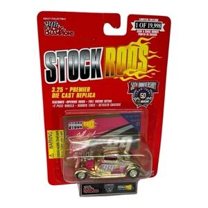 Jeff Burton #99 NASCAR 1:64 Stock Rods Racing Champions Exide 34 Ford Coupe Gold